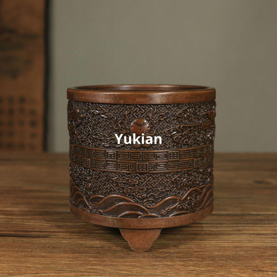 龍鳳香炉 筒式炉 龍鳳呈祥 香道具 装飾品 工芸品 美術品 置物