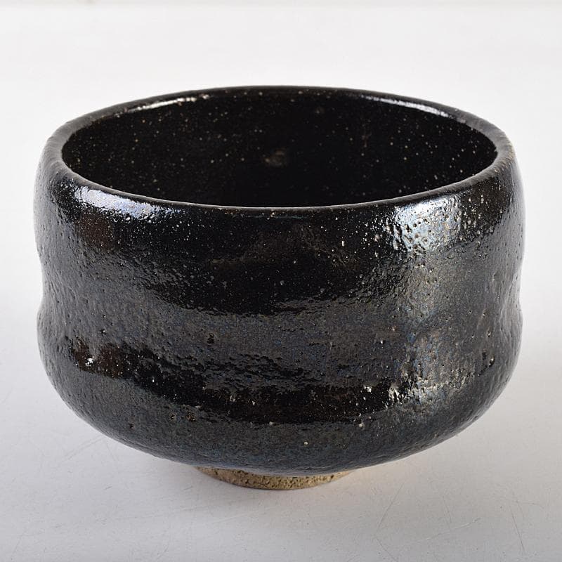 にゅ～まんさん　九代了入作　黒楽茶碗　仕覆付　十代旦入識箱　M　R8522