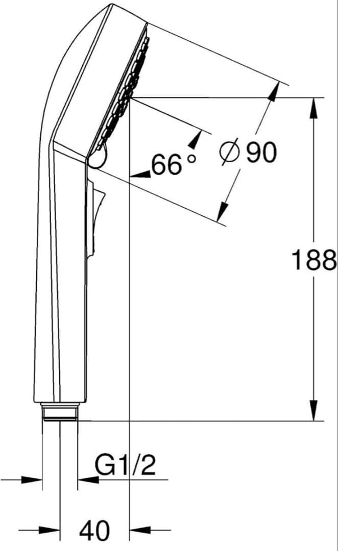 新品 未使用 グローエ スプリー 90 シャワーヘッド クローム GROHE