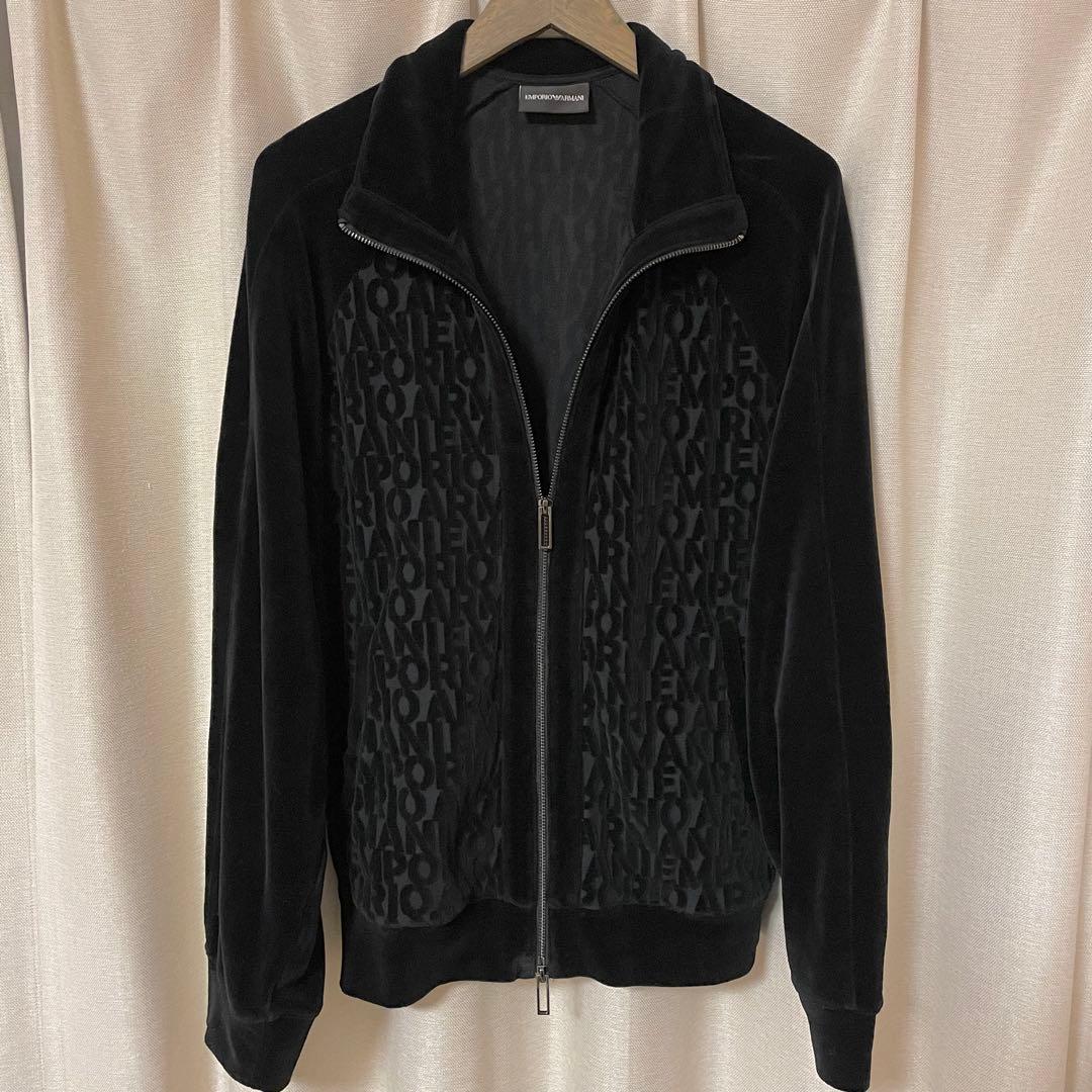 極美品　EMPORIO ARMANI ブルゾン　パーカー　ベロア　総柄　M L