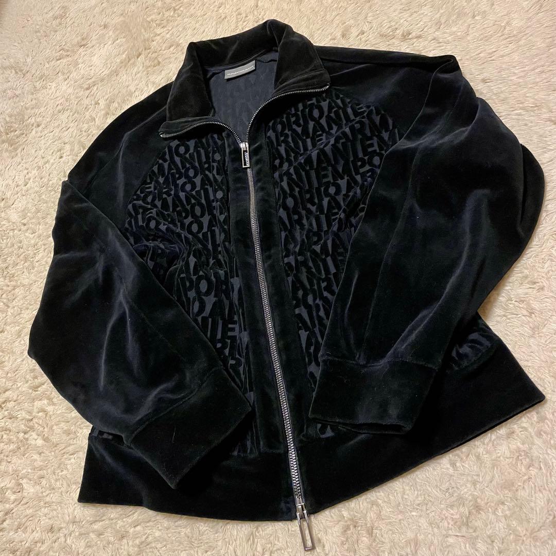 極美品　EMPORIO ARMANI ブルゾン　パーカー　ベロア　総柄　M L