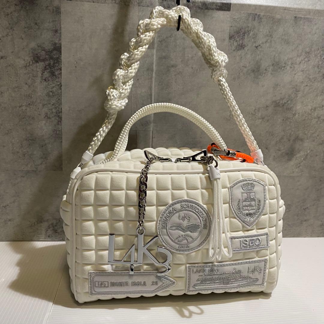 【希少】L4K3 レイク　マカロンバッグ　2WAY 　ホワイト　パッチ　完売品