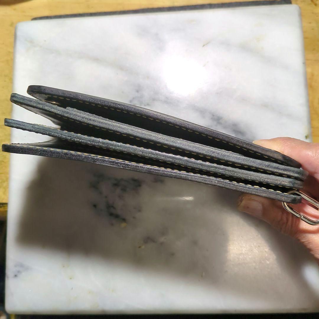 姫路ヌメ革 トラッカーウォレット ハンドメイド 長財布 ロングウォレット 黒