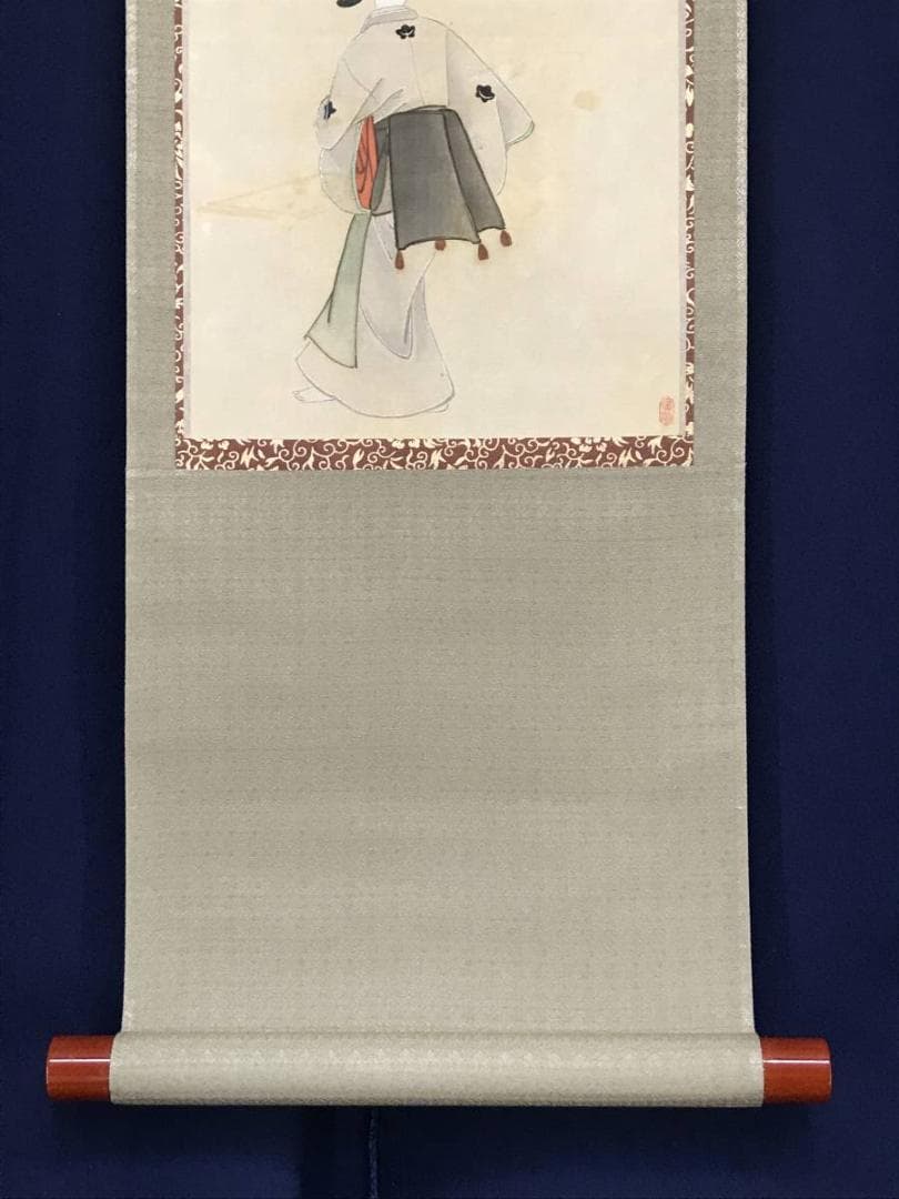 【真作】島田廣明/美人画/住吉如慶の門人/美人図/掛軸/名家伝来/AC-368