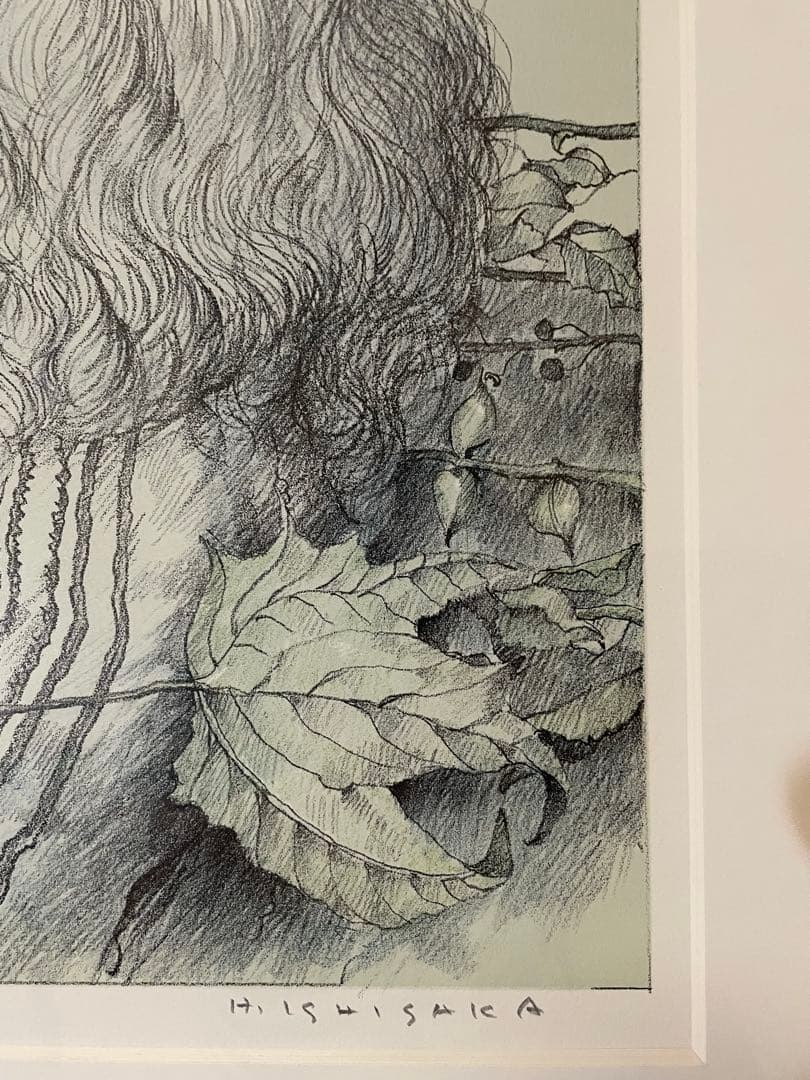 石阪春生　枯れたものたち/女のいる風景　リトグラフ　額装　サイン有