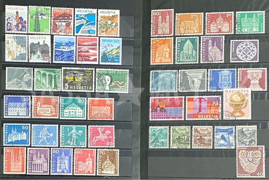 スイス切手 社会福祉 児童福祉 ストックブック付き 259枚 まとめ売り