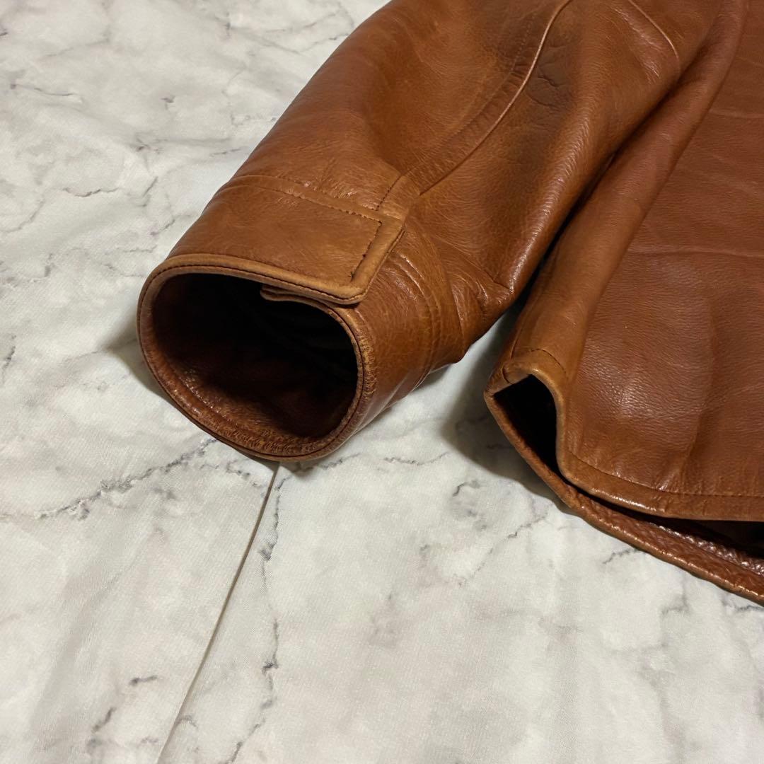 COACH 本革 リアルレザー 茶 ブラウン ライダース フライトジャケット