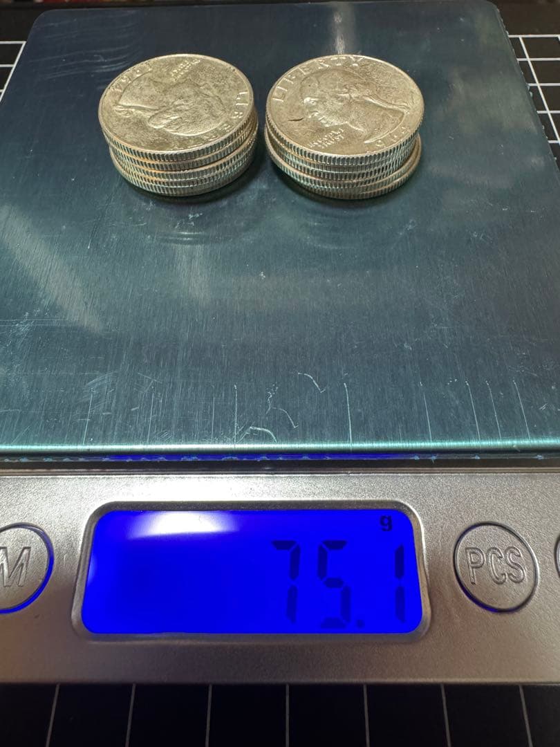 【銀貨】アメリカ1964年 25セント銀貨 12枚セット、ミントマーク(D)