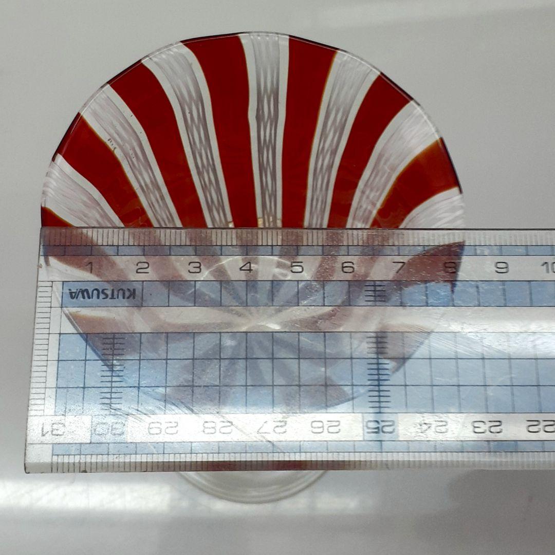 MURANO ムラノ 金彩 レッド レース ドルフィン モチーフ グラス