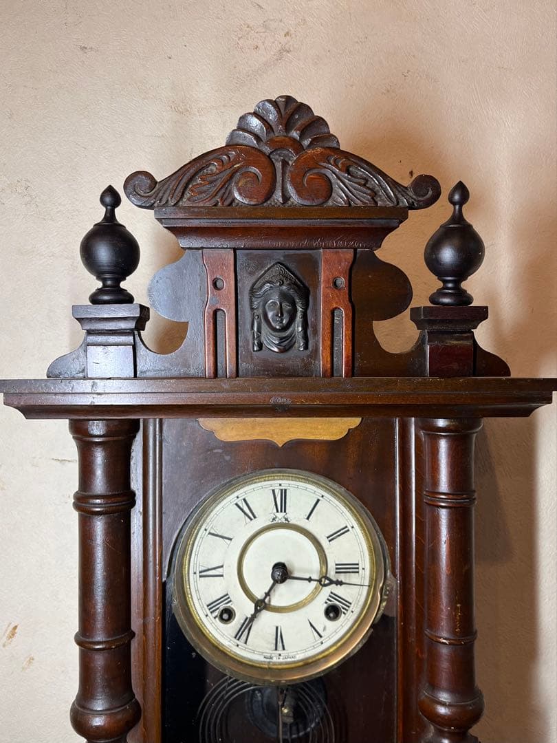 高野時計　装飾型　柱時計　古時計　振り子時計　レトロ　ゼンマイ　ボンボン　精工舎