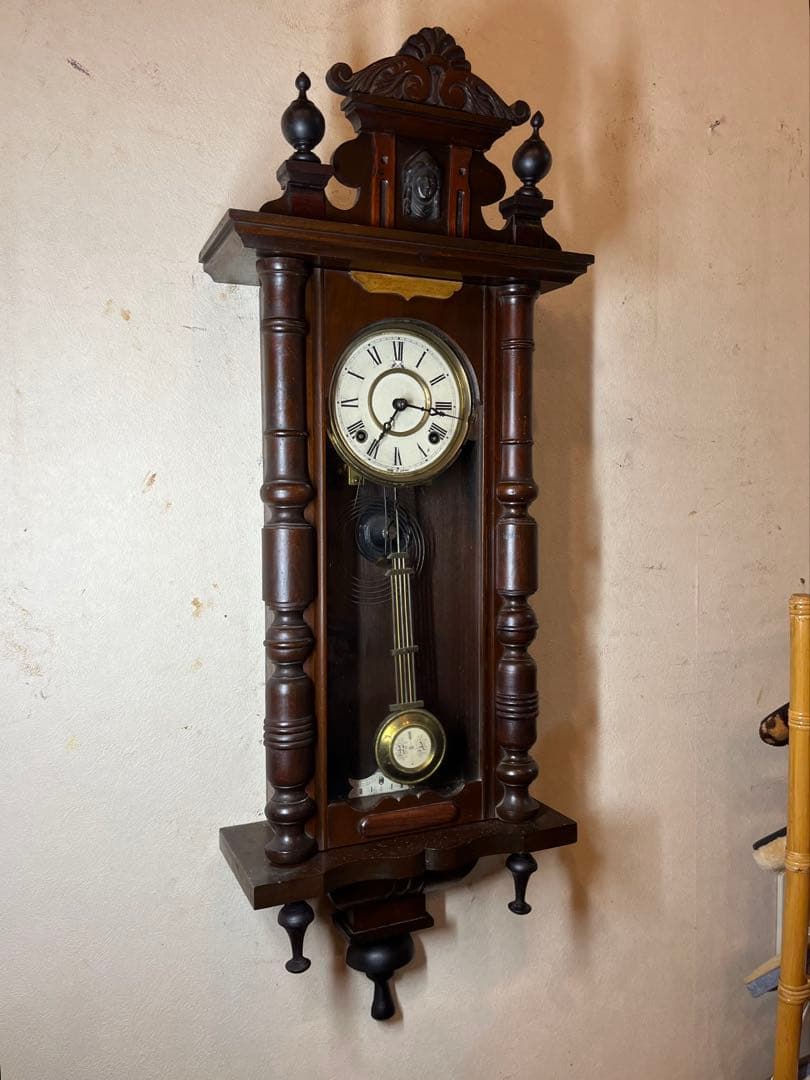 高野時計　装飾型　柱時計　古時計　振り子時計　レトロ　ゼンマイ　ボンボン　精工舎