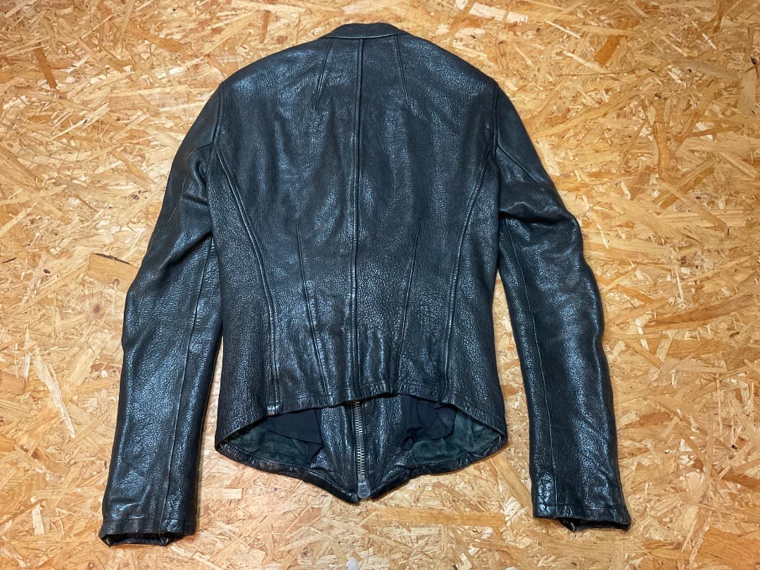 バッファローボブズ ラムレザー シングルライダースジャケット シワ加工 Y2K