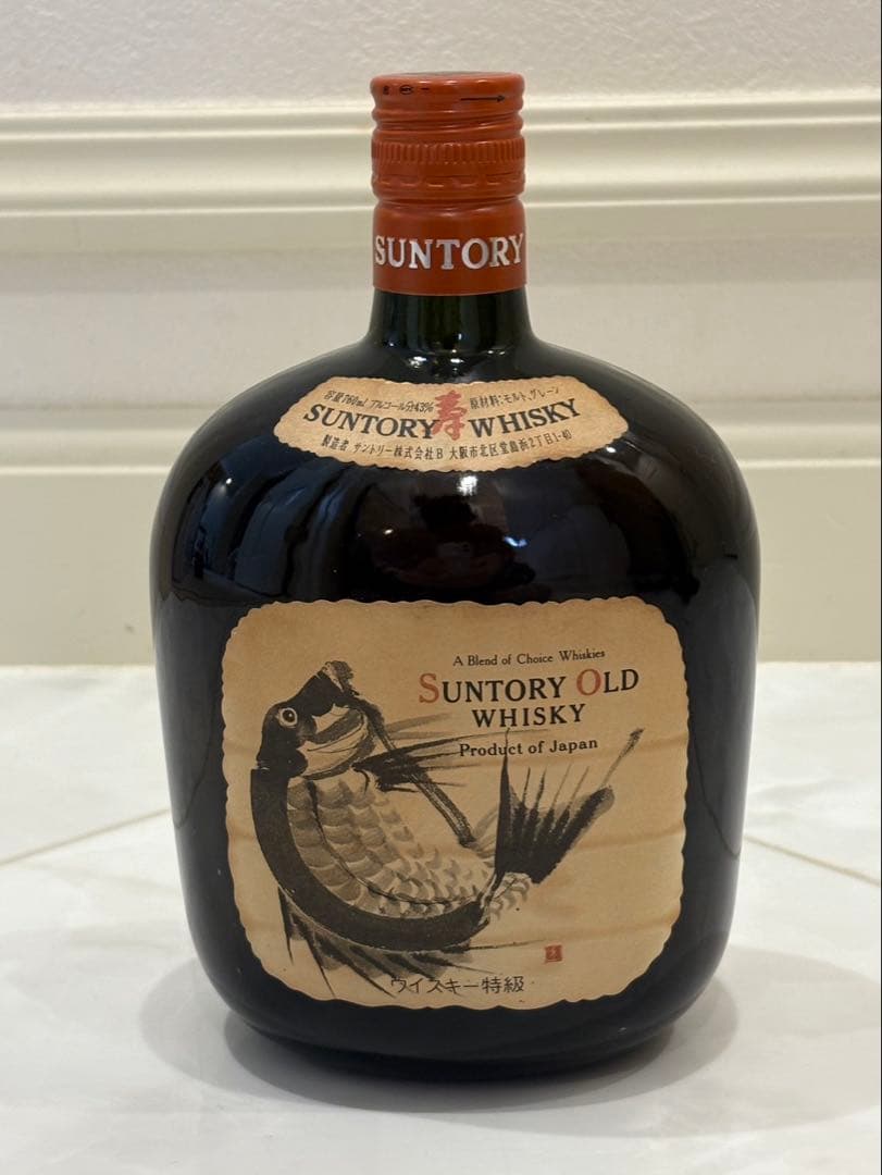 未開栓 SUNTORY サントリー オールド 水墨 鯛ラベル ウイスキー 特級