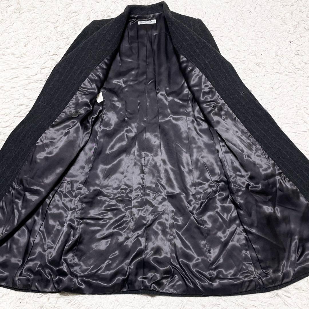 【美品】エンポリオアルマーニ カシミヤ混 チェスターコート グレー Lサイズ