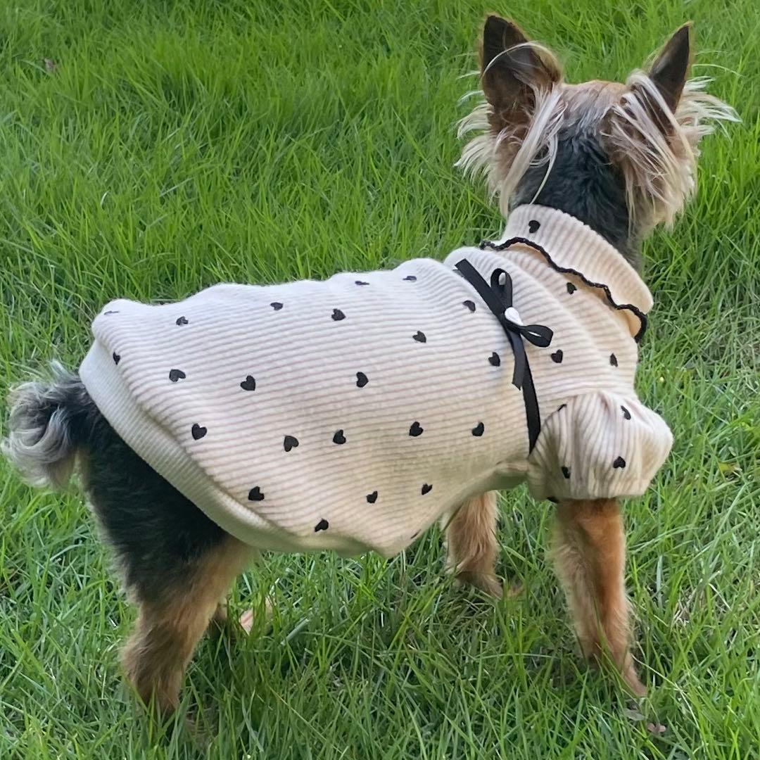 ハンドメイド犬服　【再販】ふんわりタンクトップ　リブニット★お袖変更可能