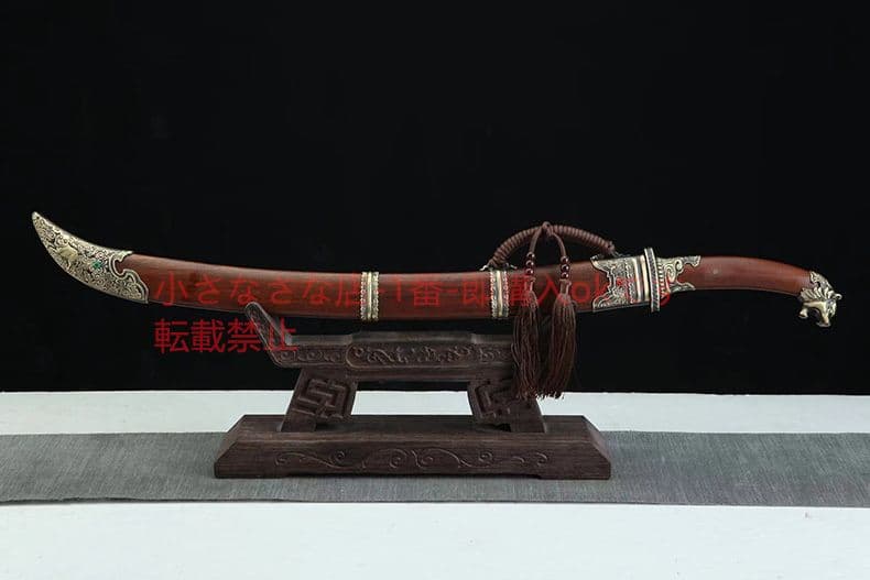 清腰刀刺繍春刀一体模様鋼唐横牛尾刀 古兵器 武具 刀装具 日本刀 模造刀 居合刀