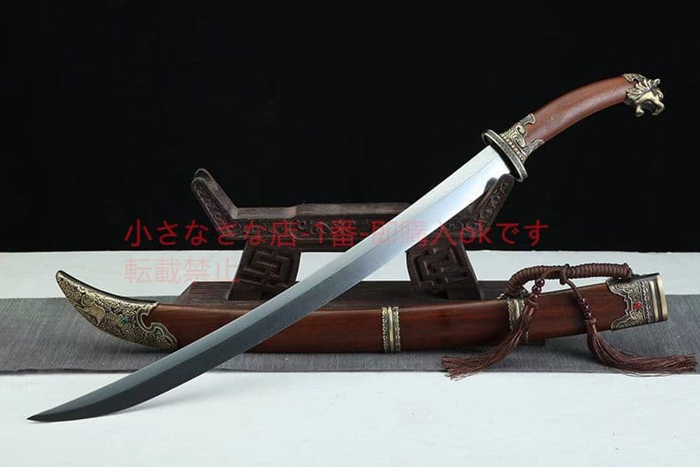 清腰刀刺繍春刀一体模様鋼唐横牛尾刀 古兵器 武具 刀装具 日本刀 模造刀 居合刀