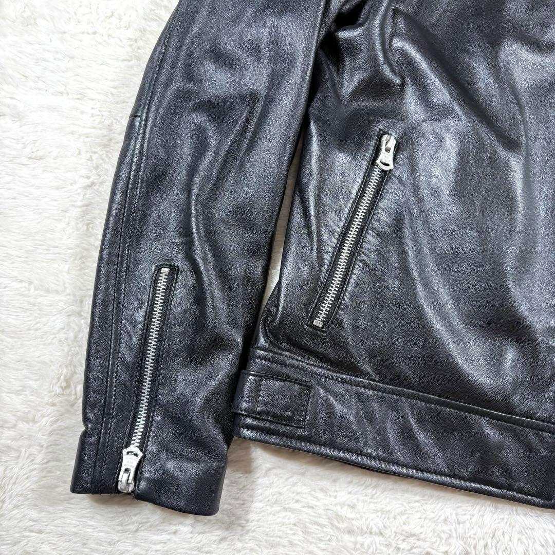 CRIMIE シングル ライダースジャケット レザージャケット 羊革 M