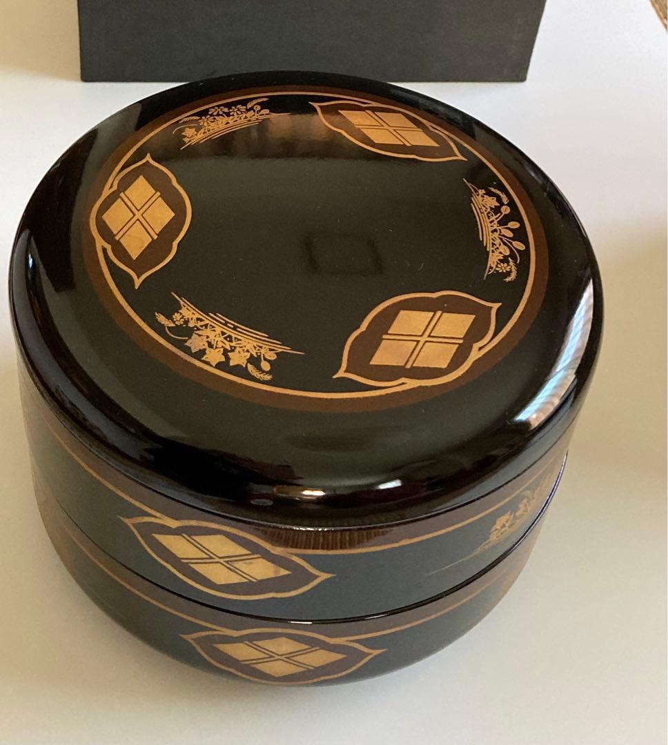 【お値下げ】　【新品】秀衡塗り／黒塗秀衡秋草／重箱／漆芸／漆塗り／民芸／伝統工芸