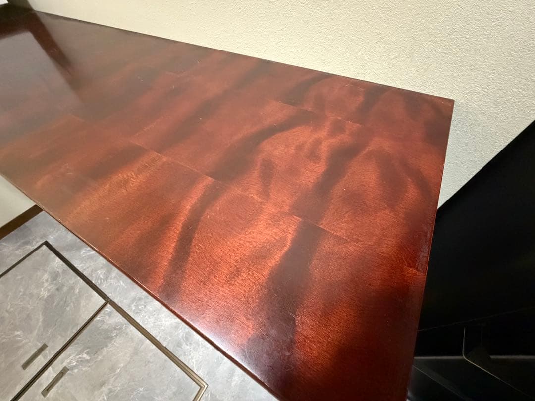 関口木工 ダークブラウン 木製キャビネット ガラス扉付き