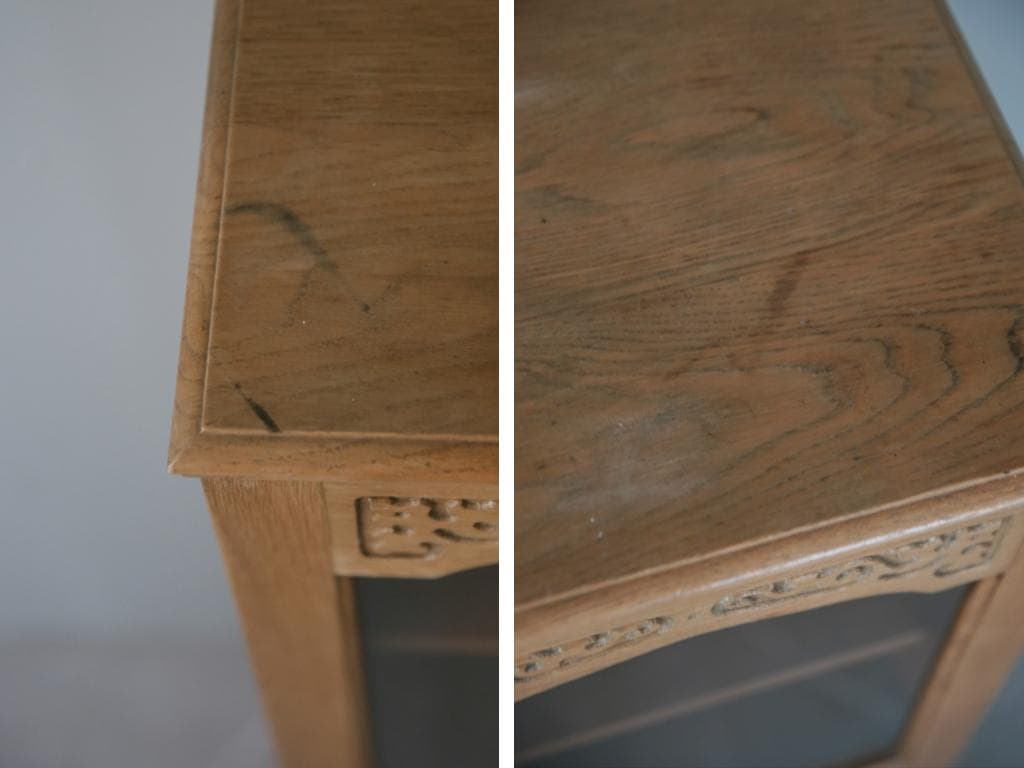 英国アンティーク木製ブックケースキャビネット/本棚/食器棚/飾り棚(91-254