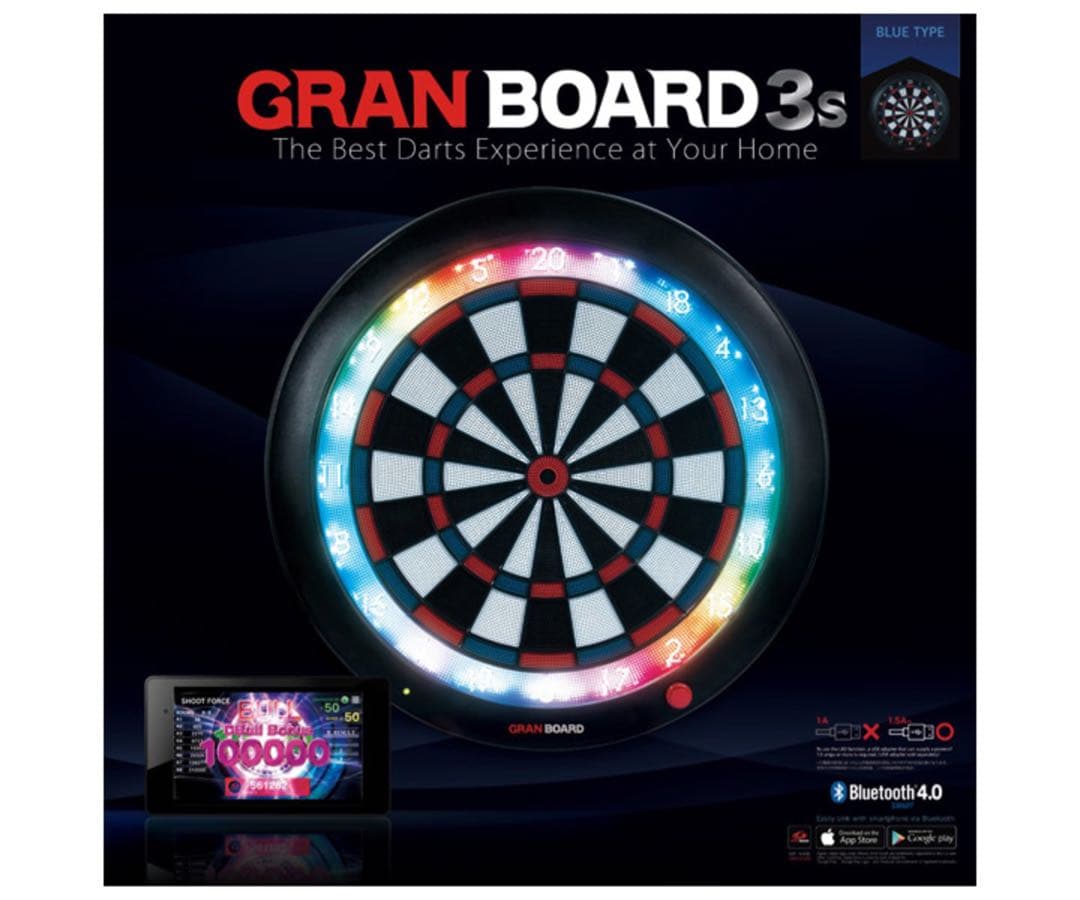 【お得セット】GRAN BOARD3s　グランボード3S　ブルー　ダーツ矢付き