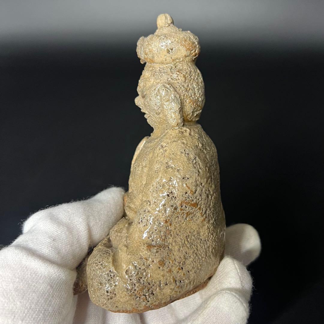 ◎古道具 庵々◎時代物 陶製 閻魔大王像 古陶 仏像 骨董品◎置物仏教美術古美術