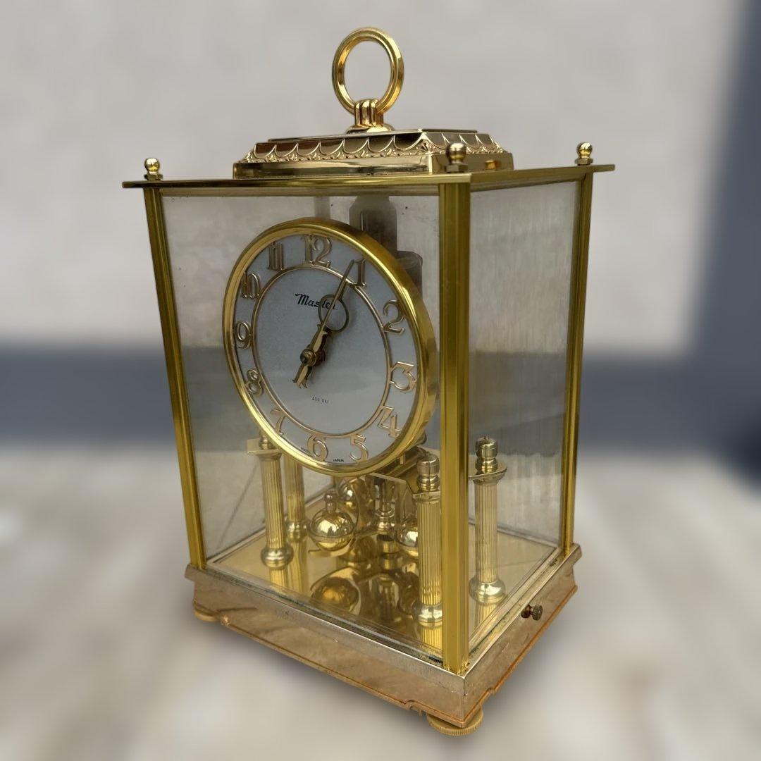 Master 400-Day 置時計 ガラス製 金色　ゼンマイ巻き式　レトロ