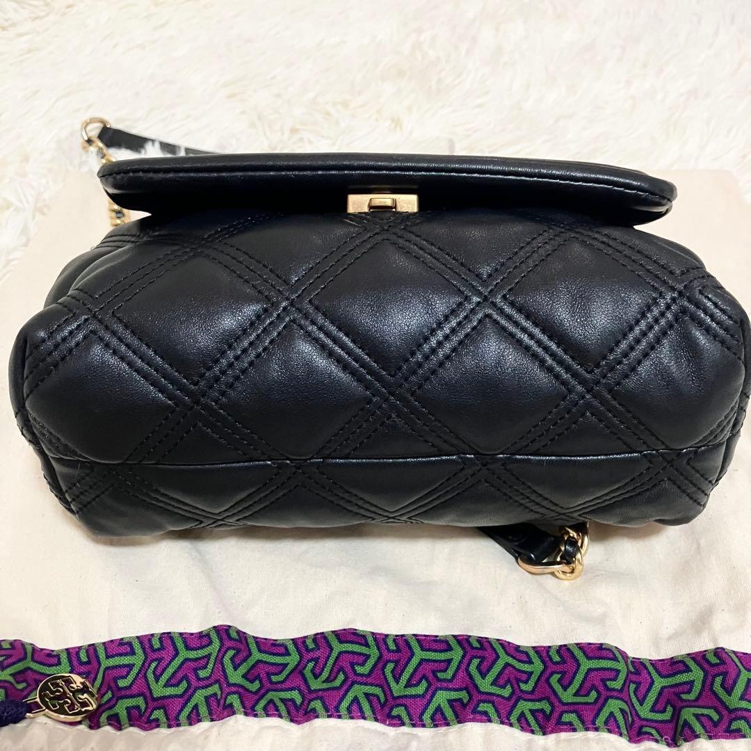 【良品】トリーバーチ＊キルティング ゴールドチェーン レザーブラック