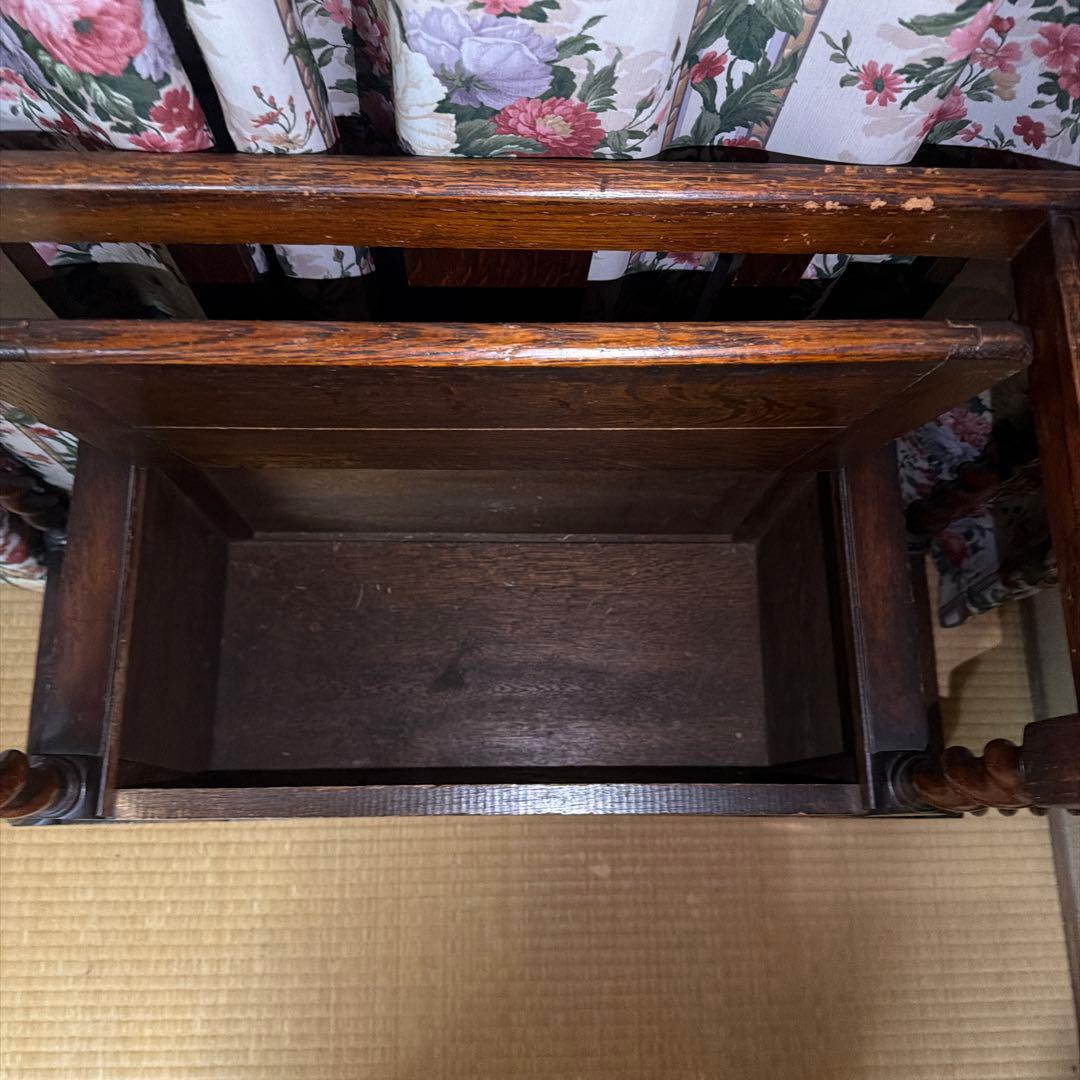 スティックスタンド　アンティーク　オーク　ベンチ　ステッキ　玄関家具