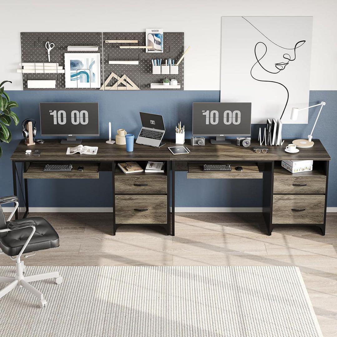 ぺんぺんさまPCデスク引き出し付幅140片袖机 キーボードスライダー付収納ラック