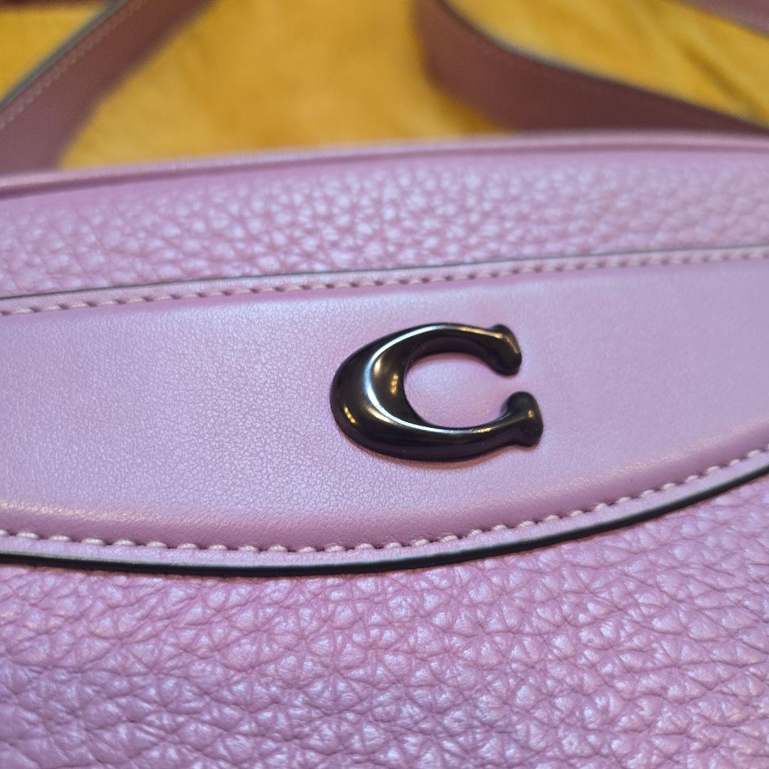 COACH パープルレザーショルダーバッグ