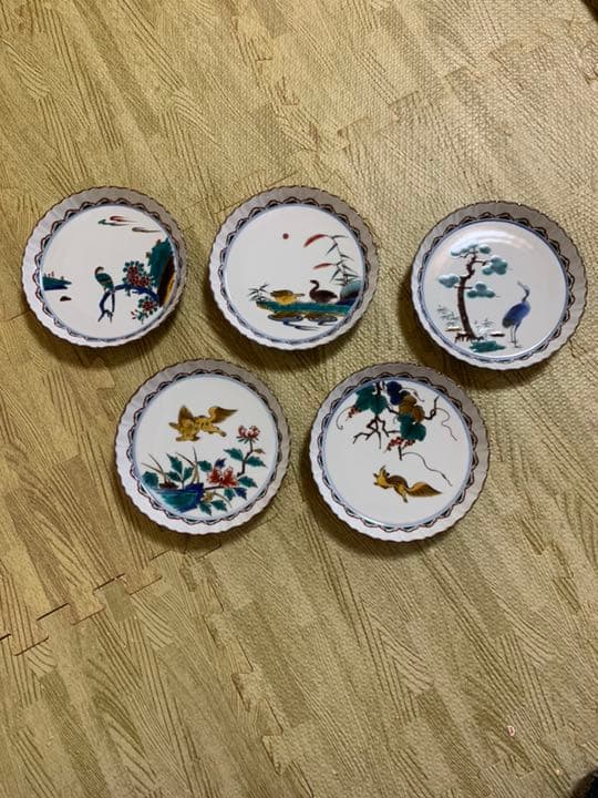 九谷焼    銘々皿五客