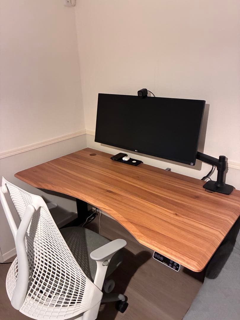 FlexiSpot 電動昇降式デスク E7 Pro ブラウン天板&ケーブルトレー