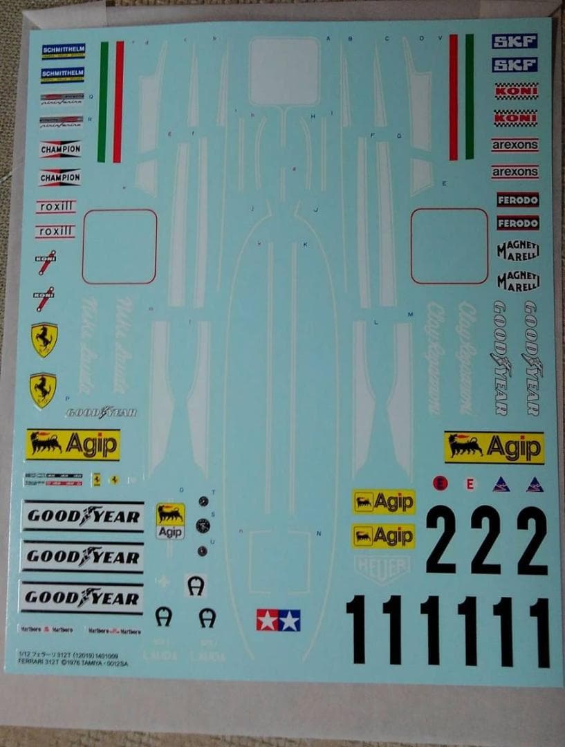 タミヤ 1/12 フェラーリ 312T 再販分デカール付き