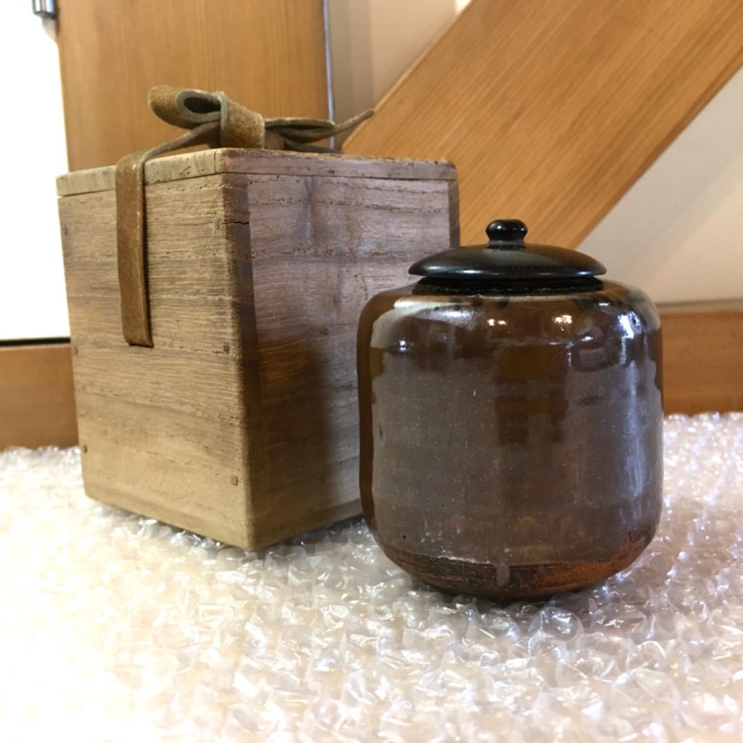 在銘= 丁 茶入 茶壺 茶器 茶道具 茶入れ 時代箱付き [極美品]