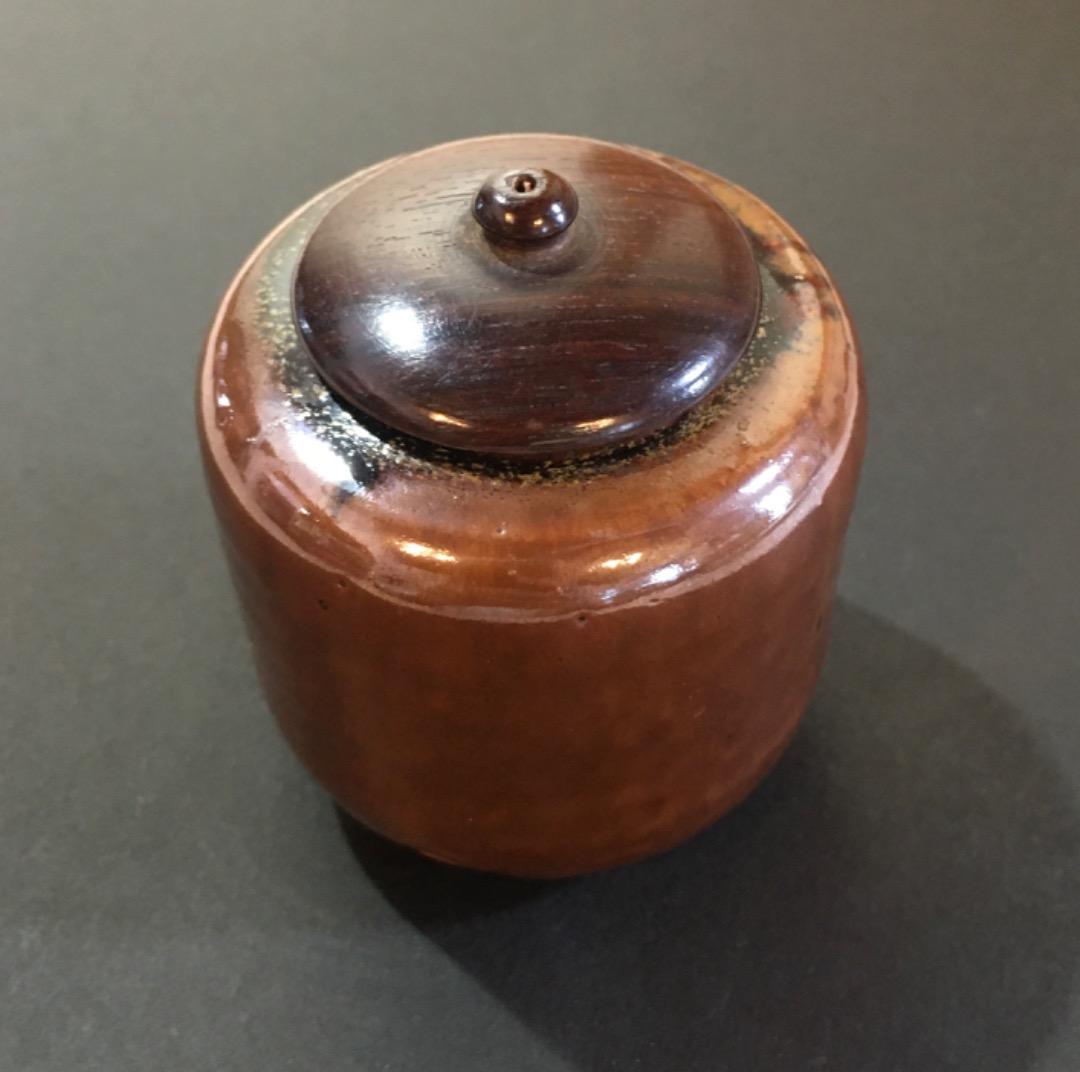 在銘= 丁 茶入 茶壺 茶器 茶道具 茶入れ 時代箱付き [極美品]