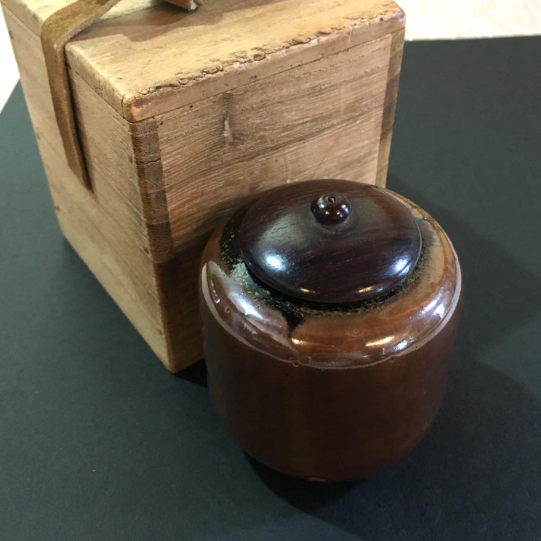 在銘= 丁 茶入 茶壺 茶器 茶道具 茶入れ 時代箱付き [極美品]