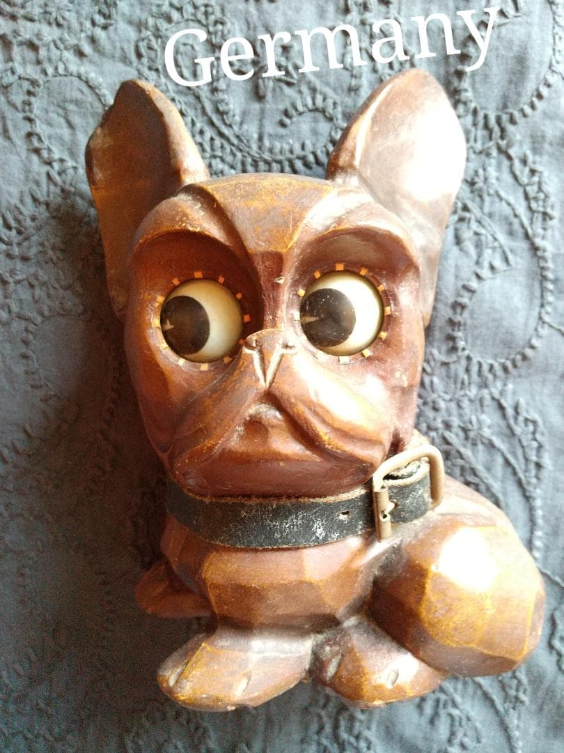 アンティーク目玉時計 シュナウザー犬