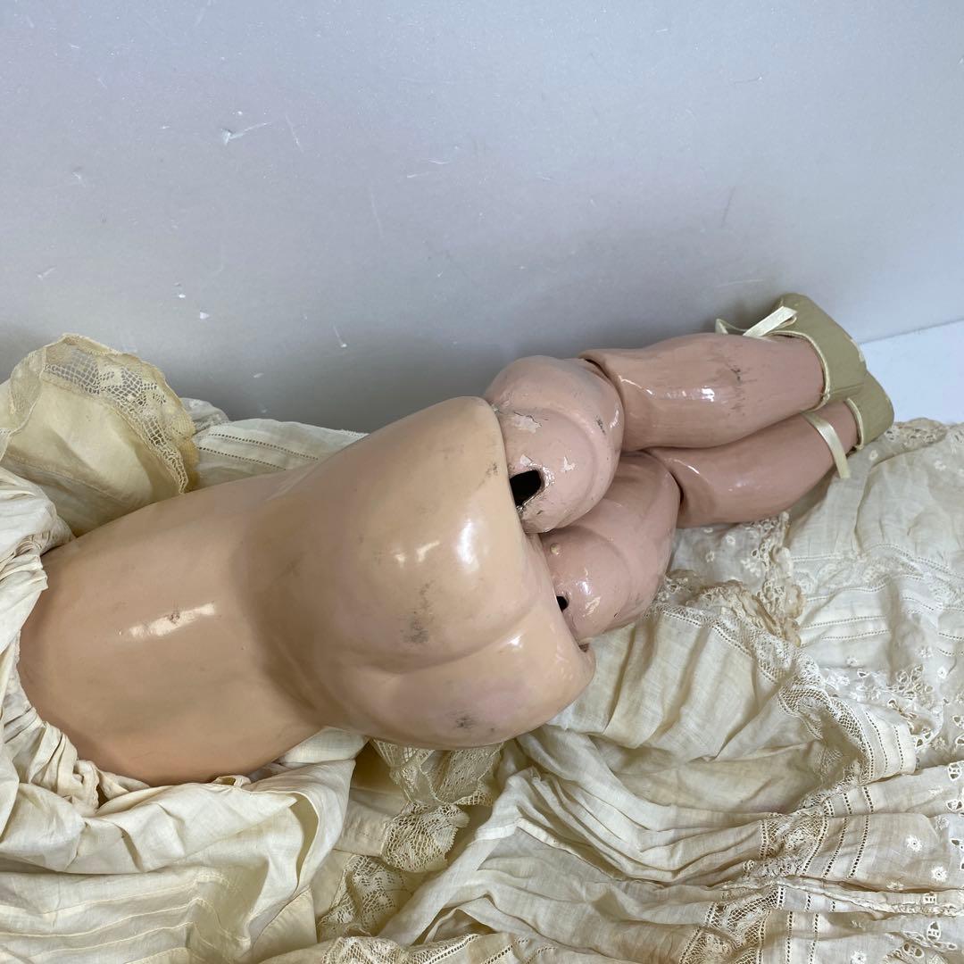 ドイツ製　アンティーク　ビスクドール　ブルースリープアイ　オープンマウス首裏に銘