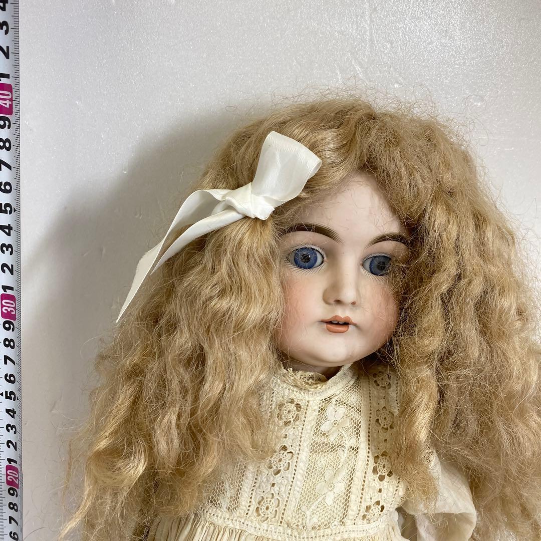 ドイツ製　アンティーク　ビスクドール　ブルースリープアイ　オープンマウス首裏に銘