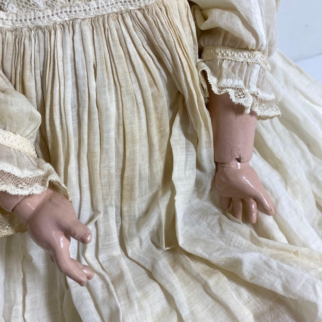 ドイツ製　アンティーク　ビスクドール　ブルースリープアイ　オープンマウス首裏に銘