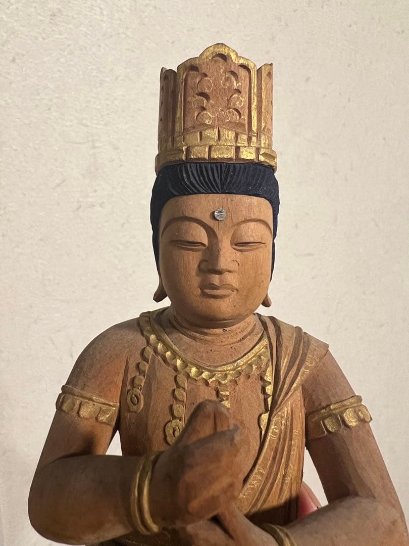 金剛界 大日如来坐像 念持仏 木彫 彩色 截金 仏像 仏教美術 骨董 古美術