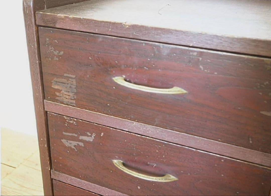 1050 ヴィンテージ　ラワンのチェスト　収納棚　書類ケース　引き出し　レトロ