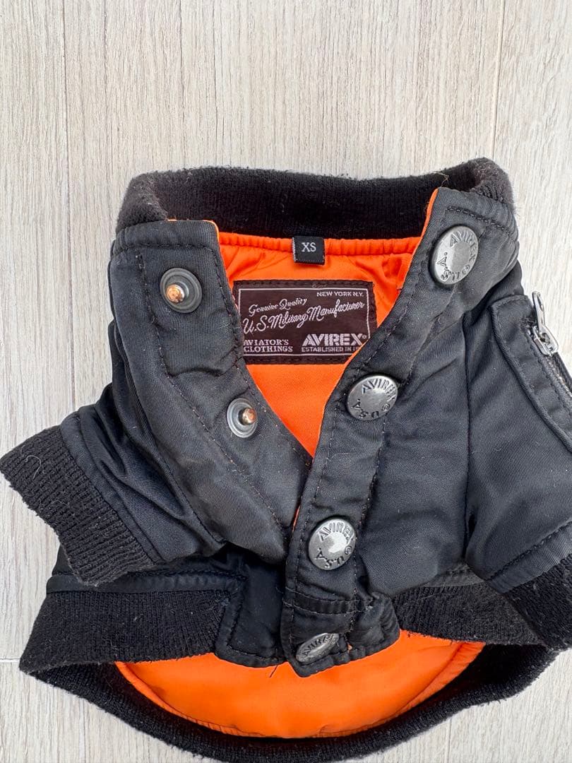 AVIREX 犬服 MA-1 定番のカーキ、ブラック2枚セット　XS