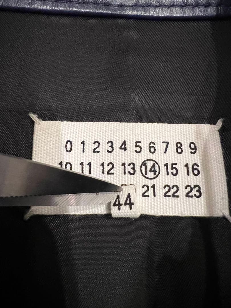 マルジェラ 5zip 八の字 ライダース レザージャケット ダークネイビー