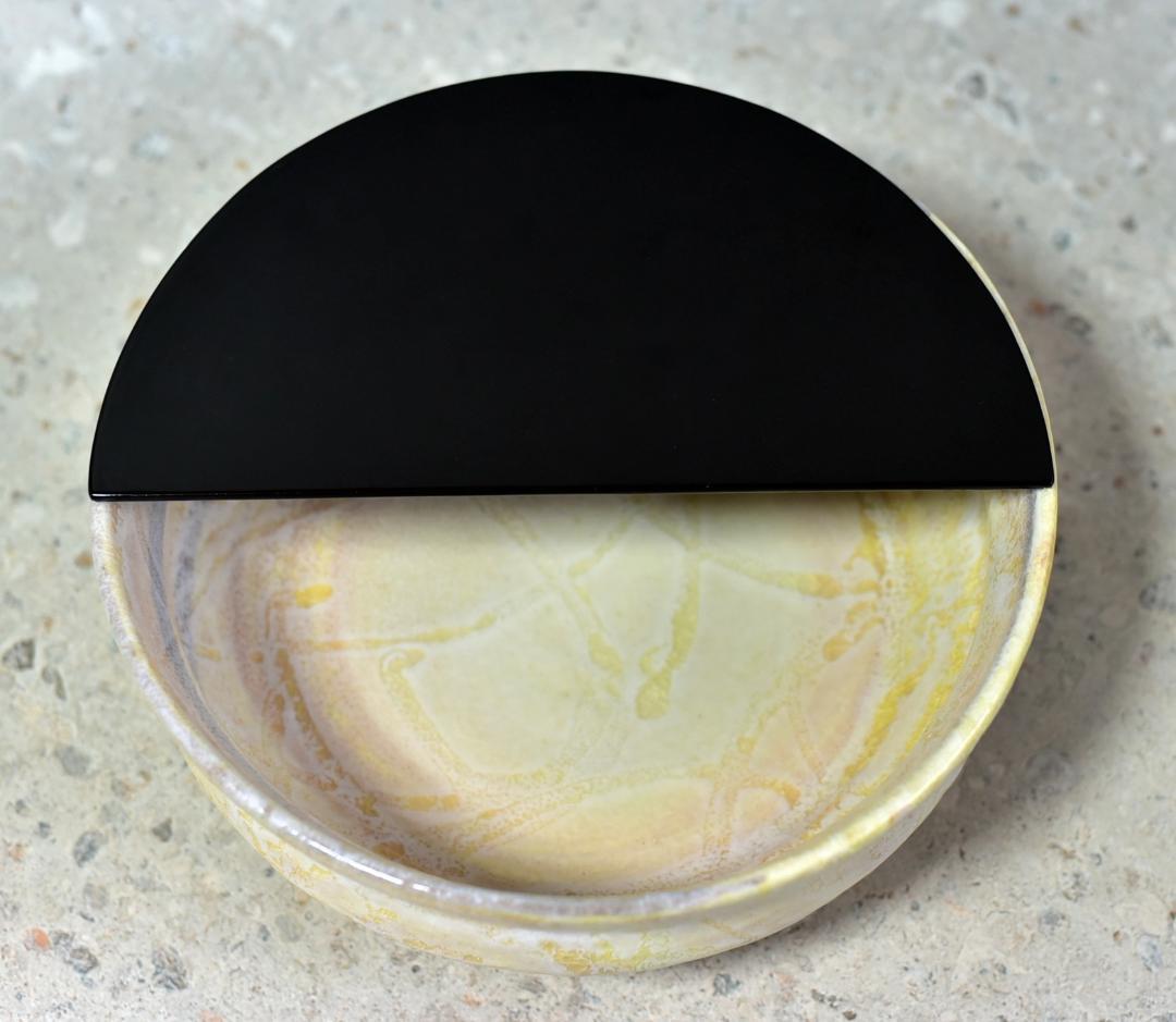 値下げ、藤平正文作京焼　丸平水指　お茶道具/共箱