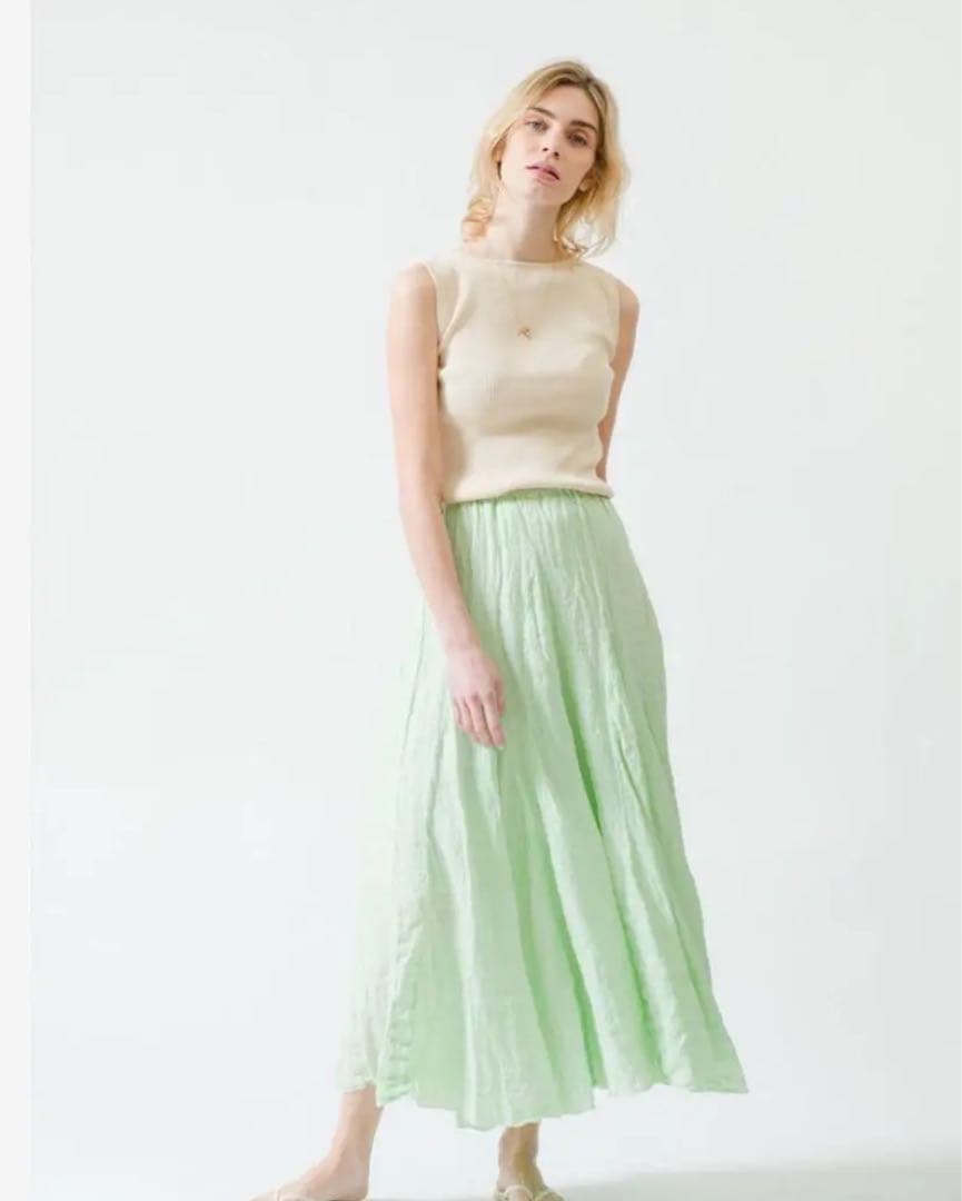 【美品】★オーラリー×ロンハーマン 別注 ギザボートネックノースリーブ　サイズ１