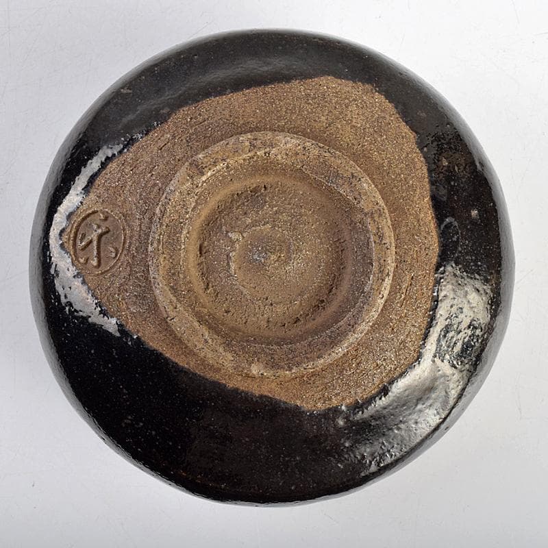 茶道具　楽吉左衛門　黒楽茶碗　時代箱付 　V　R9407