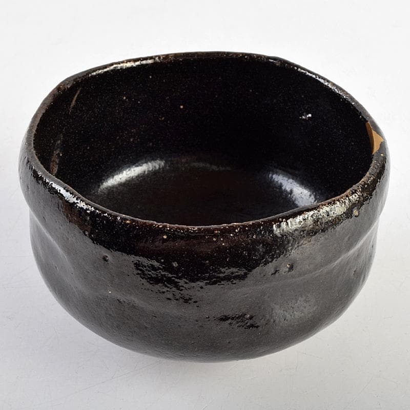 茶道具　楽吉左衛門　黒楽茶碗　時代箱付 　V　R9407